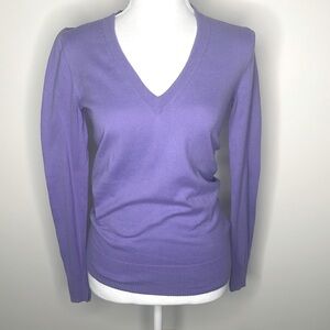 J. Crew Purple L/S V Neck Pullover